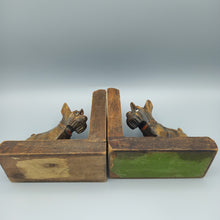 Load image into Gallery viewer, 1950s German Black Forest Carved Wood Pair Scottie Dog Bookends
