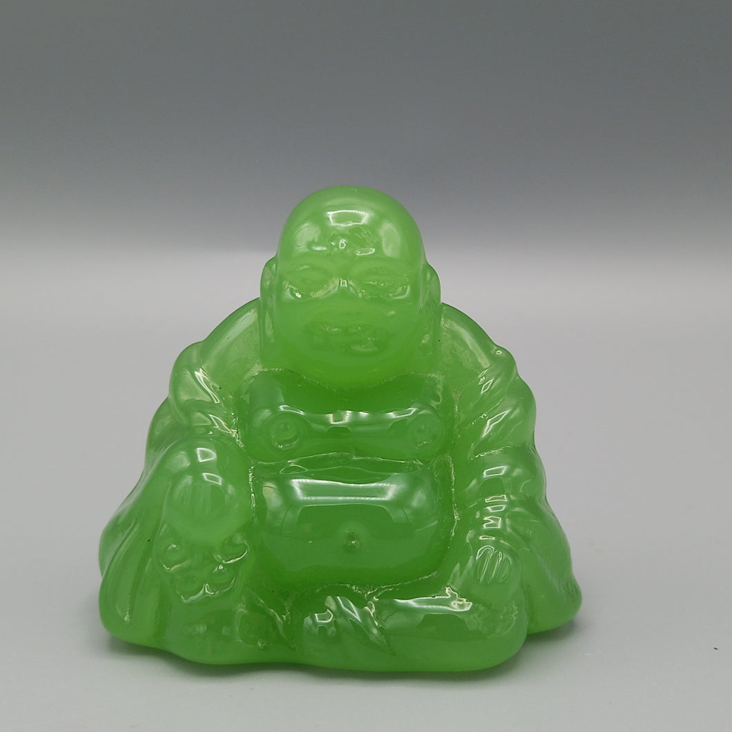 Green Glass Buddha 5.5cms tall