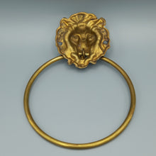 Load image into Gallery viewer, Vintage Copper coloured Lion Head Towel Ring
