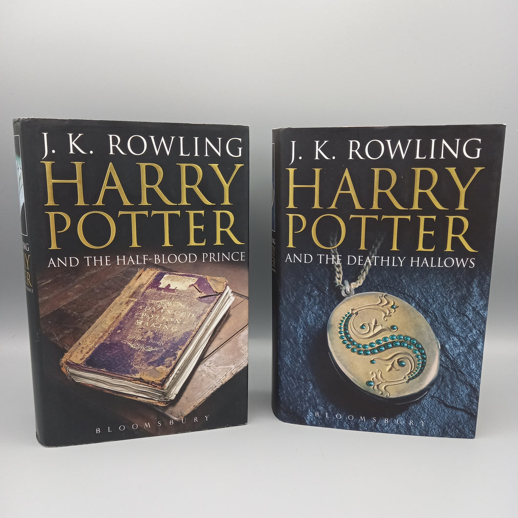 Harry Potter 1st Edition Bloomsbury Print Hardback books Deathly Hallows & Half Blood Prince