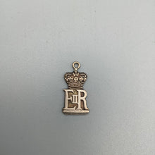 Load image into Gallery viewer, Vintage Silver Queen Elizabeth ER and Crown Pendant
