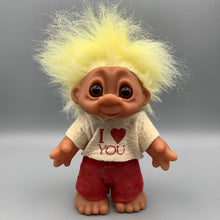 Load image into Gallery viewer, Vintage Thomas Dam Troll &quot;I LOVE YOU&quot; Boy 6&quot; tall 1988
