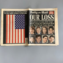 Load image into Gallery viewer, World Trade Centre Twin Towers Tragedy Daily Mail Newspaper 2001
