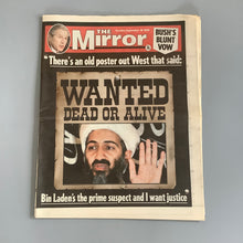 Load image into Gallery viewer, World Trade Centre Twin Towers Tragedy The Mirror Newspaper 2001
