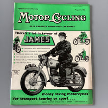 Load image into Gallery viewer, 1956 Motor Cycling Magazine featuring the James motorcycle
