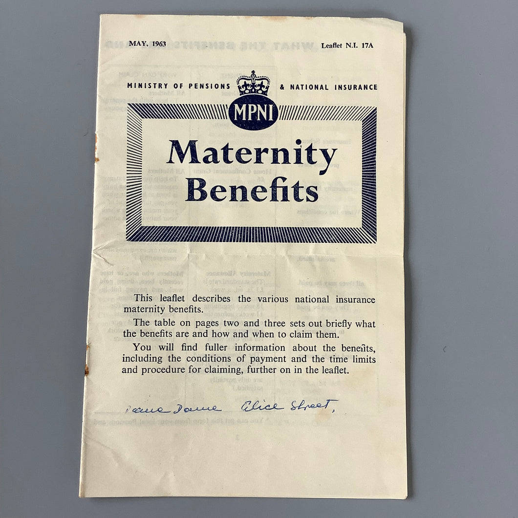 British Maternity Benefits 1963 Brochure