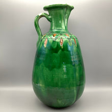 Load image into Gallery viewer, Large Green Handmade Earthenware Signed Vase
