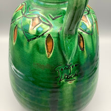 Load image into Gallery viewer, Large Green Handmade Earthenware Signed Vase
