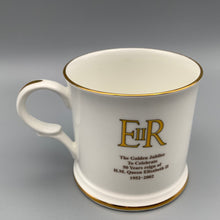 Load image into Gallery viewer, Royal Crown Duchy Bone China 2002 Queen Elizabeth Golden Jubilee Mug
