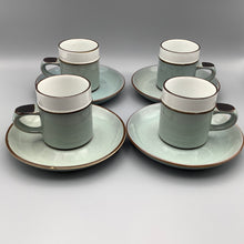 Load image into Gallery viewer, Denby Green Stoneware set of Coffee cups and saucer set
