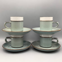 Load image into Gallery viewer, Denby Green Stoneware set of Coffee cups and saucer set
