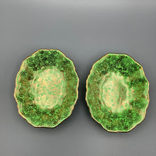 Load image into Gallery viewer, Pair of Burslem 1930s Green &amp; Gold Lustre Oval dishes
