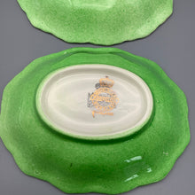 Load image into Gallery viewer, Pair of Burslem 1930s Green &amp; Gold Lustre Oval dishes
