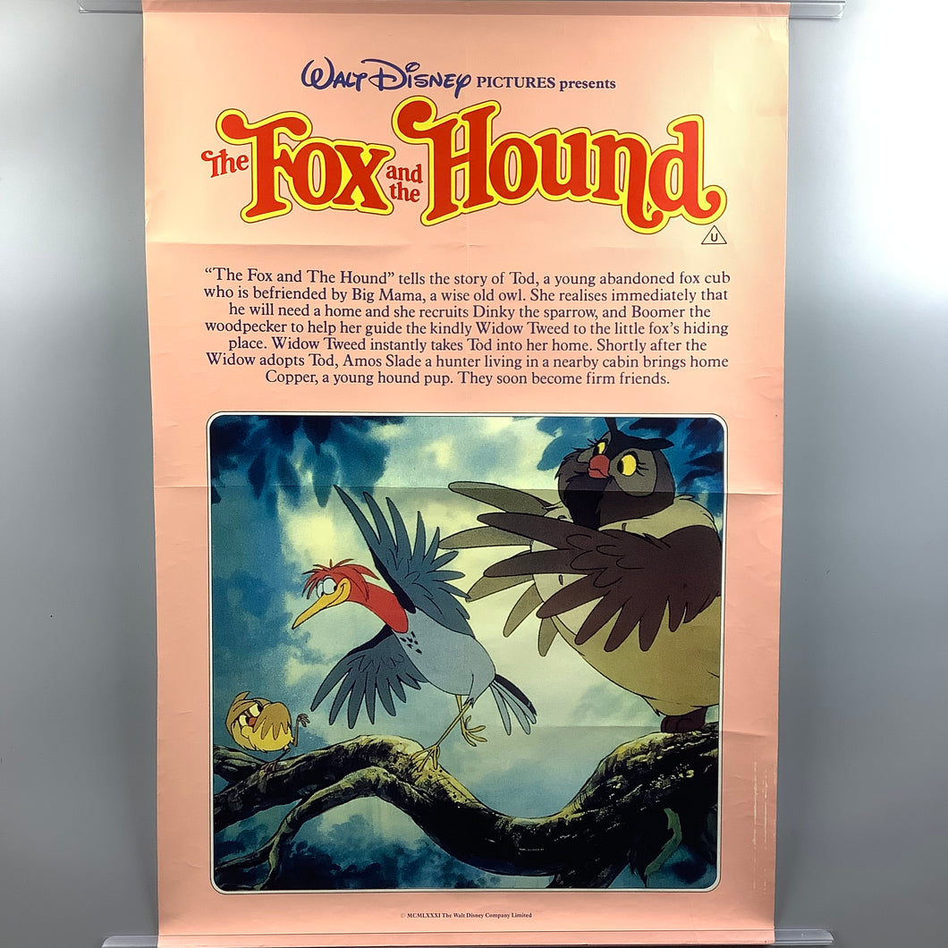 Disney Fox & Hounds Original Film Video Poster 1981 Rare