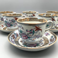 Load image into Gallery viewer, Antique Victorian Thomas Till &amp; Sons Shanghai Pattern 6 Cups &amp; Saucers 1860s -2
