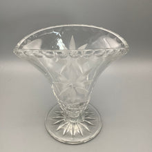 Load image into Gallery viewer, Pressed Glass Etched  Fan Shaped Posy Vase - 18
