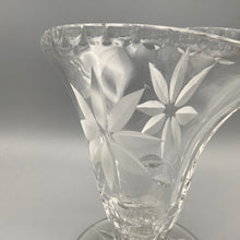 Load image into Gallery viewer, Pressed Glass Etched  Fan Shaped Posy Vase - 18
