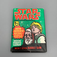 Load image into Gallery viewer, Star Wars 1977 Series 4 Waxed sealed Packet Trading card with bubble gum
