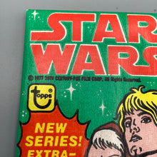 Load image into Gallery viewer, Star Wars 1977 Series 4 Waxed sealed Packet Trading card with bubble gum
