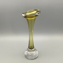 Load image into Gallery viewer, Scandinavian Bo Borgstrom Aseda Amber Glass Bubble Vase 1960s
