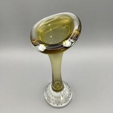 Load image into Gallery viewer, Scandinavian Bo Borgstrom Aseda Amber Glass Bubble Vase 1960s
