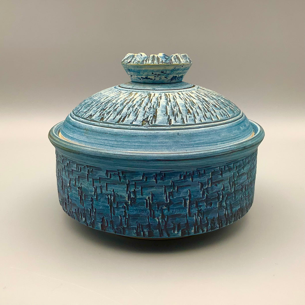 Modern Bristow Chillington Blue lidded Casserole dish